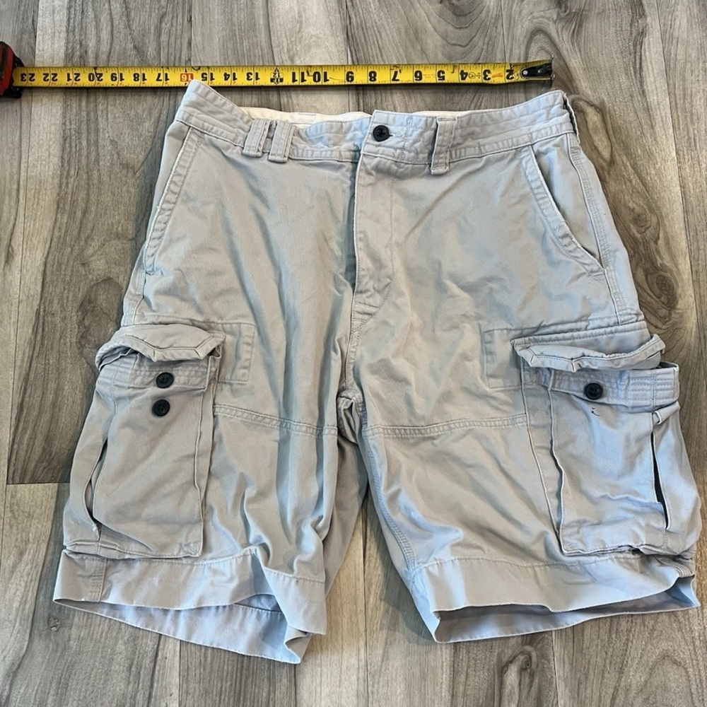 Men's Polo Ralph Lauren Light Grey/Blue Cargo Chino Shorts Size 34